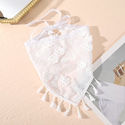 Flower Lace Triangular Scarf Headband, Sweet Girl Style Hollowed Out Headscarf, Flower, 470x405mm
