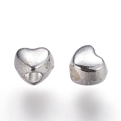 Silver Tibetan Style Alloy Spacer Beads, Cadmium Free & Nickel Free & Lead Free, Heart, Silver, 3.5x4x3mm, Hole: 1.5mm