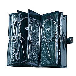 Темно-серый Из нержавеющей стали стальной проволоки настройки круговой спицы, с железной гобелен иглы и вязание датчиков, более имеющийся размер, темно-серый, 800 мм, 200x100x50 мм