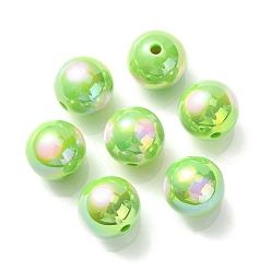 Зеленый газон УФ-покрытие радужными переливающимися акриловыми бусинами, два тона, круглые, зеленый газон, 16 мм, отверстие : 3 мм