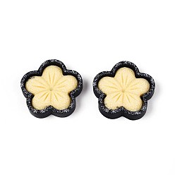 Шампанско-Желтый Кабошоны из непрозрачной смолы сакуры, шампанское желтый, 26~27x26~27x5.5~6 мм