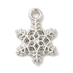 Платина Пластмассовые подвески ccb, снежинка, платина, 18.5x13x2 мм, отверстие : 2 мм