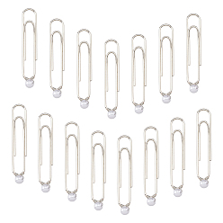 Платина Планировщик прелести, железные длинные скрепки, с абс пластмассовыми жемчужными бисером, платина, 55~56 мм