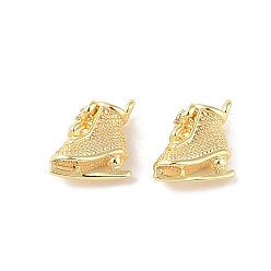 Настоящее золото 18K Латунные микро проложить кубического циркония подвески, без кадмия, без никеля и без свинца, коньки, реальный 18 k позолоченный, 15.5x11x6 мм, отверстие : 1.4 мм