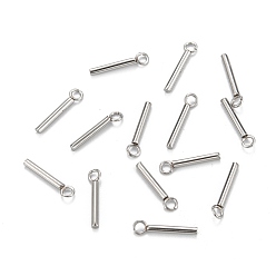 Нержавеющая Сталь Цвет Устойчивые к потускнению 304 подвески из нержавеющей стали, колонка, цвет нержавеющей стали, 13x3x1.5 мм, отверстие : 1.6 мм