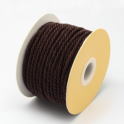 Кокосово-Коричневый Нейлоновые нити, Миланские шнуры / витые шнуры, кокосового коричневый, 3 мм, около 21.87 ярдов (20 м) / рулон