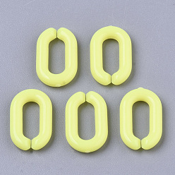 Шампанско-Желтый Непрозрачные акриловые соединительные кольца, разъемы для быстрой связи, для изготовления ювелирных кабельных цепей, овальные, шампанское желтый, 15x9x3 мм, Внутренний диаметр: 3.5x9 мм, о 2170 шт / 500 г