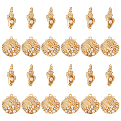 Mixed Shapes 28шт 2 стили подвески из цинкового сплава, с акриловыми шариками, золотые, разнообразные, 22~27x11.5~25x5.5~9 мм, отверстие : 1~2 мм, 14 шт / стиль