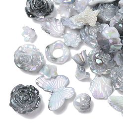 Светло-серый Наборы для изготовления ювелирных изделий своими руками, включая имитацию ракушек акриловые бусины и звенья и подвески и кабошоны и колпачок для бусины, разнообразные, светло-серый, 6~31.5x6~41x2.5~12 мм, отверстие : 1.6~7 мм