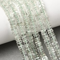 Зеленый Кварц Естественный зеленый кварцевые нити бисера, диск, Heishi бусы, 5~5.5x1.5~2.5 мм, отверстие : 0.5 мм, около 218~225 шт / нитка, 16.14'' (41 см) ~ 16.54'' (42 см)