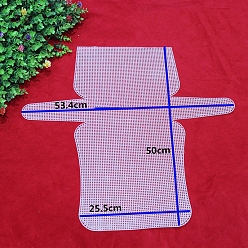 Белый Поделки прямоугольник пластиковая сетка холст лист, для вязания сумки крючком проекты аксессуары, белые, 500x534 мм