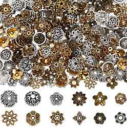 (52) Непрозрачная лаванда 360шт 12 стили колпачки из сплава в тибетском стиле, цветок, разноцветные, 6~11.5x4~11.5x2~4 мм, отверстие : 1~2 мм, 30 шт / стиль