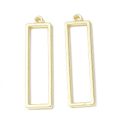Light Gold Стойки подвески обшивки сплава, без свинца, без кадмии и без никеля, прямоугольный шарм, золотой свет, 38x10x1.5 мм, отверстие : 1.5 мм
