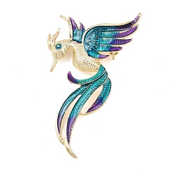 Синий Эмалевые значки колибри, булавки из сплава для лацканов одежды рюкзака, золотые, синие, 63x41 мм