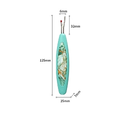 Средний Бирюзовый Пластиковый вспарыватель швов с цветочным узором, удобные вспарыватели стежков для шитья, инструменты для удаления нитей, средне бирюзовый, 125x25x7 мм