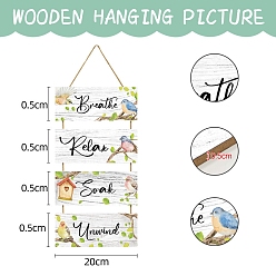 Rectangle Деревянный кулон с надписью, для украшения дома, прямоугольные, Кулон : 200x200x5 мм