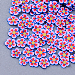 Разноцветный Ручной полимерной глины кабошонов, модные аксессуары для украшения ногтей, цветок, красочный, 4~7x4 ~ х 0.5~2 мм, Около 35000~40000 шт / 500 г