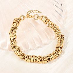 Золотой 304 византийские браслеты-цепочки из нержавеющей стали для женщин и мужчин, ионное покрытие (ip), долговечный, золотые, 9.25 дюйм (23.5 см)