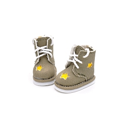 Цвет Оливы Тканевые кукольные туфли со звездным узором, аксессуары для кукол bjd, оливковый, 30x17 мм