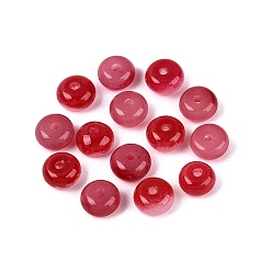 Purpur Backfarbe, Imitation von Jade, Glasperlen, Rondell, Purpur, 7.5~8.5x4~5 mm, Bohrung: 1.5~1.8 mm, ca. 2500 Stk. / 1000 g