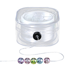 Белый 1рулонная эластичная нить с кристаллами, для браслетов изготовление ювелирных изделий из драгоценных камней ремесло из бисера, белые, 0.8 мм