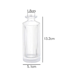 Прозрачный Стеклянная ваза с тиснением, украшение дома гидропо ниша ваза для растений ваза для цветов, прозрачные, 5.3x13.1 см, Внутренний диаметр: 1.8 cm
