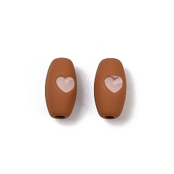 Сиена Окрашенного распылением сплава бисер, без свинца, без никеля и без кадмия, круглый стержень, цвет охры, 8x4.5x4 мм, отверстие : 1.2 мм