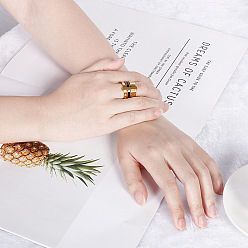 Золотой Римские цифры 304 кольца из нержавеющей стали, хрустальных страз и натуральных ракушек, золотые, размер США 11 (20.6 мм)