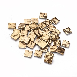 Goldenrod Electroplate Glass Crystal Mosaic Tiles Cabochons, for Crafts Art, Bump, Square, Goldenrod, 15x15x4.2mm, about 92pcs/bag
