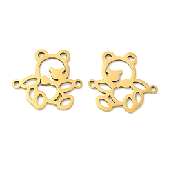 Golden 201 Stainless Steel Connector Charms, Bear Links, Golden, 18x20x0.8mm, Hole: 1.4mm