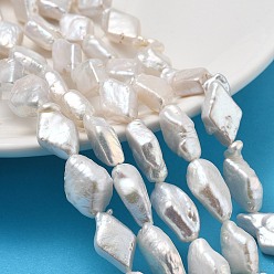 Белый Дым Натуральный жемчуг в стиле барокко кеши, культивированный пресноводный жемчуг, ромб, серый, 15~18x9.5~12x5.5~7 мм, отверстие : 0.6 мм, около 22~23 шт / нитка, 15.16~15.51 дюйм (38.5~39.4 см)