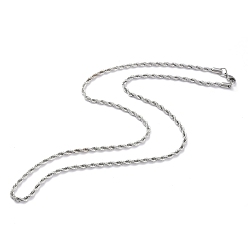 Нержавеющая Сталь Цвет Не тускнеет 304 ожерелья из нержавеющей стали, с карабин-лобстерами , цвет нержавеющей стали, 4 мм, 27.55 дюйм (70 см)