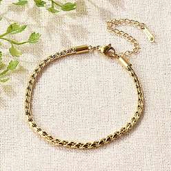 Настоящее золото 18K 304 женские браслеты-цепочки из нержавеющей стали, реальный 18 k позолоченный, 6-1/2 дюйм (16.5 см)