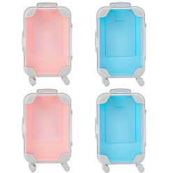 (52) Непрозрачная лаванда 4 шт. 2 цвета мини-пластиковые чемоданы упаковочные коробки для хранения конфет мелкие предметы, разноцветные, 13x7.9x3.6 см, 2 шт / цвет