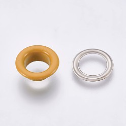Sandy Brown Iron Grommet Eyelet Findings, for Bag Making, Flat Round, Platinum, Sandy Brown, 16.3x5mm, Inner Diameter: 10mm