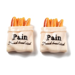 Food Симпатичная мини-серия еды из смоляных кабошонов, мешок багет, 29.5x21.5x8.5 мм