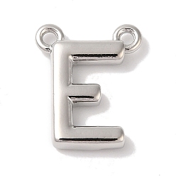 Letter E Стойки обшивки латунные подвески, долговечный, без свинца и без кадмия, письмо амулеты, платина, Письмо E, 11x9x2 мм, отверстие : 1 мм