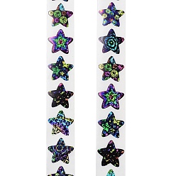 Разноцветный Самоклеящиеся бумажные наклейки, для партии, декоративные подарки, звезда, красочный, 27 мм, 500шт / рулон
