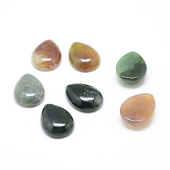 (RRHB277) Кристалл на подкладке из медово-бежевого цвета Кабошоны из натурального индийского агата, слеза, 25x18x6 мм