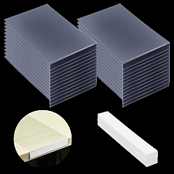 Белый 50шт. пустая этикеточная бумага, с 50шт. ПВХ этикетками-обложками, прямоугольные, белые, 220x130x0.5~2.5 мм