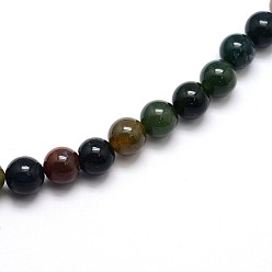 Indian Agate Natural Indian Agate Round Beads Strands, 10mm, Hole: 1mm, about 39pcs/strand, 15 inch