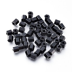 Черный Ионное покрытие (ip) 304 распорные втулки из нержавеющей стали, шестиугольник, электрофорез черный, 3x3x3 мм, отверстие : 1.4 мм