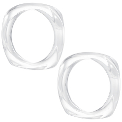 Прозрачный 2шт. браслет из акрила с имитацией мрамора для женщин, прозрачные, внутренний диаметр: 2-5/8 дюйм (6.8 см)