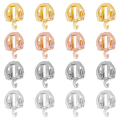 (52) Непрозрачная лаванда 16 шт. 4 цвета стойка покрытие латунь микропаве кубический цирконий подвесные звенья, трубные поручители, без кадмия и без свинца, долговечный, разноцветные, 11x9x5 мм, отверстие : 1.4 мм, внутренний диаметр: 5x4 мм, 4 шт / цвет