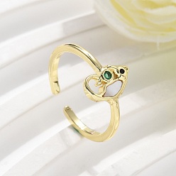 Настоящее золото 16K Манжеты из латуни с микро паве кубический цирконий для женщин, без кадмия и без свинца, морской конек, с оболочкой, реальный 16 k позолоченный, внутренний диаметр: регулируемый