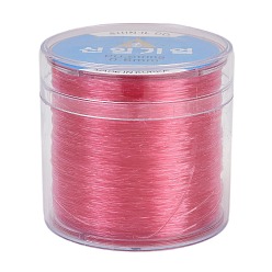 Светло-Вишневый Корейская эластичная эластичная нить с круглыми кристаллами, для браслетов изготовление ювелирных изделий из драгоценных камней ремесло из бисера, светло-вишневый, 0.6 мм, около 284.34 ярдов (260 м) / рулон