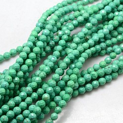 Средний Аквамарин Естественно говлит круглые бусины нити, окрашенная и подогревом, граненые, средний аквамарин, 8 мм, отверстие : 1 мм, около 36 шт / нитка, 15.74 дюйм