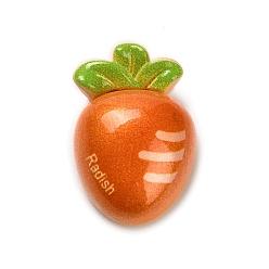 Carrot Непрозрачные кабошоны из смолы, имитация фруктов, темно-оранжевый, морковь, 23x15.5x9 мм
