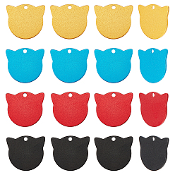 Midnight Blue 16Pcs 4 Colors Aluminum Blank Pendants, Cat, Midnight Blue, 4pcs/color