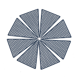 Medium Blue 430 Stainless Steel Filigree Joiners, Spray Painted, Etched Metal Embellishments, Triangle, Medium Blue, 37.5x26.5x0.5mm